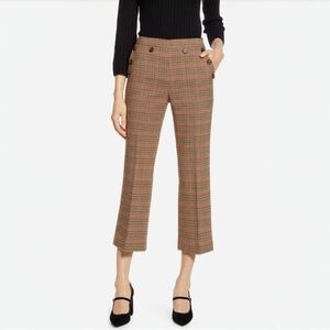 HALOGEN X ATLANTIC PACIFIC Houndstooth Kick Flare Pant | 12 | Button Front